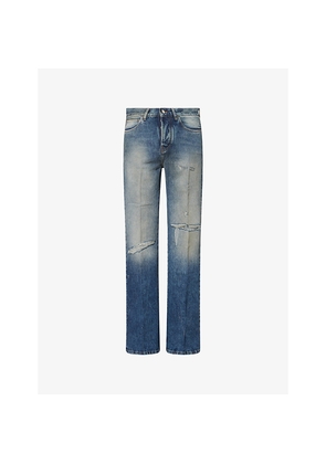Mens Amiri Slashed Boot-Cut Denim Jeans