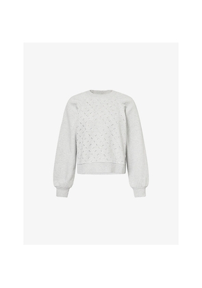 Womens Paige Tricia Crystal-Embellished Cotton Sweatshirt