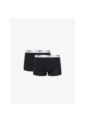 Mens Emporio Armani Branded-Waistband Pack Of Three Cotton-Jersey Boxer Briefs