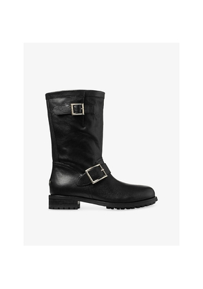 Womens Jimmy Choo Biker Mid Leather Boots
