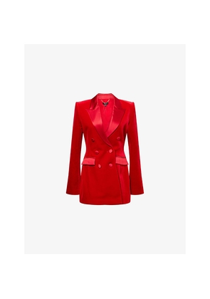 Womens Nadine Merabi Monica Double-Breasted Velvet Blazer Dress