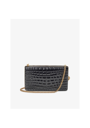 Womens Aspinal Of London Paloma Crocodile-Embossed Resin Clutch Bag