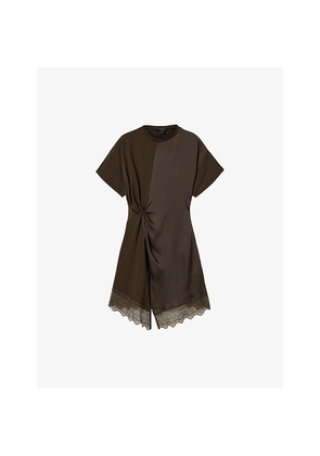 Womens Allsaints Lana Lace-Trim Woven Mini Dress