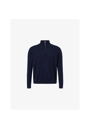 Mens Sunspel Half-Zip Knitted Cashmere Jumper