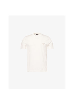 Mens Emporio Armani Eagle-Embroidery Relaxed-Fit Cotton-Jersey T-Shirt