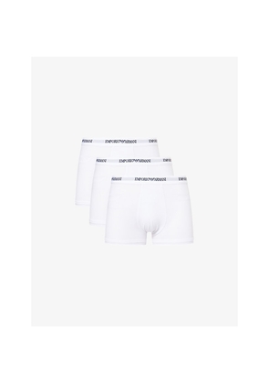 Mens Emporio Armani Branded-Waistband Pack Of Three Cotton-Jersey Boxer Briefs