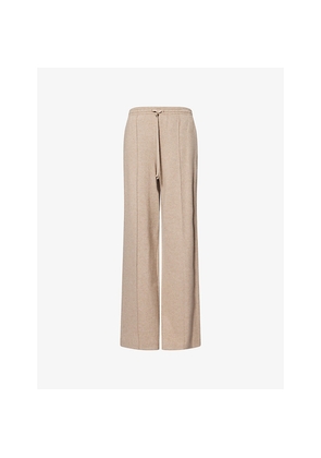 Womens Vince Drawstring Wide-Leg Wool-Blend Trousers