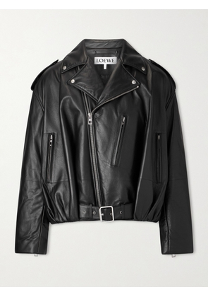 LOEWE - Belted Padded Leather Jacket - Men - Black - IT 46