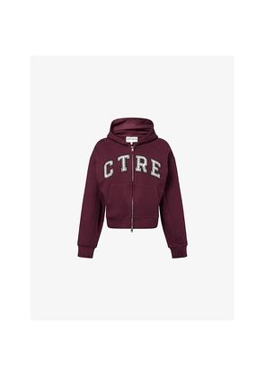 Womens The Couture Club Logo-Patch Zip-Up Cotton Hoody