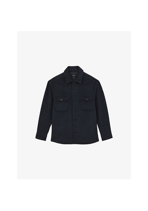Mens Reiss Compton Herringbone Wool-Blend Overshirt