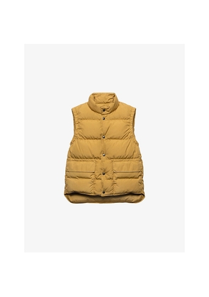 Mens Prada Logo-Embroidered Cotton-Down Gilet