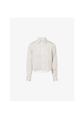 Womens Frame The Charles Striped Woven Shirt
