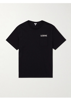 LOEWE - Logo-Embroidered Cotton-Jersey T-Shirt - Men - Black - XXS