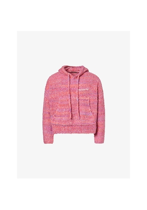 Mens Cole Buxton Bouclé Intarsia-Logo Wool-Blend Hoody