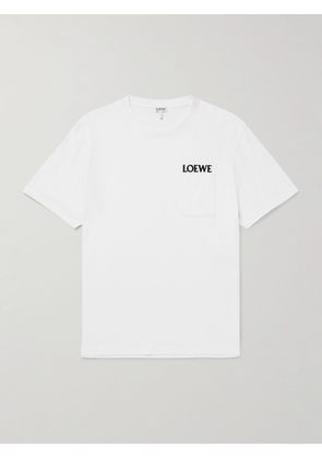 LOEWE - Logo-Embroidered Cotton-Blend Jersey T-Shirt - Men - White - XXS