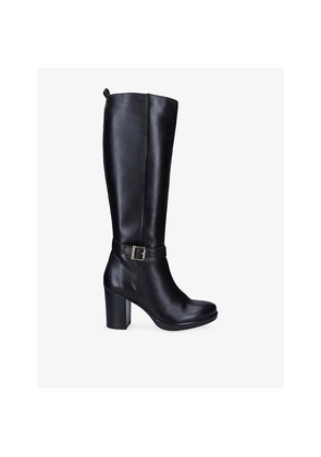Womens Carvela Silver 2 Wide-Fit Leather Heeled Knee-High Boots