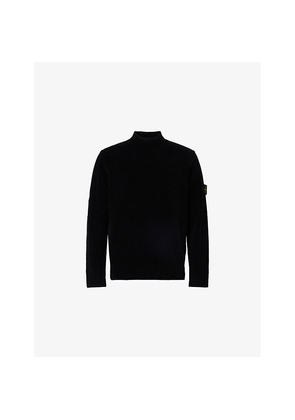Mens Stone Island Chenille Crewneck, Cotton-Knit Jumper