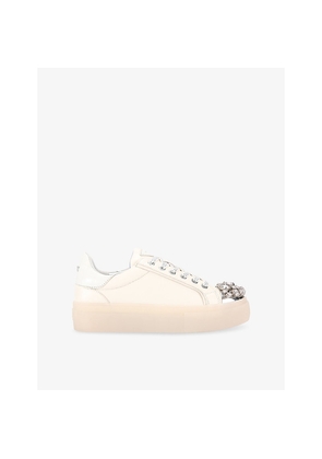 Womens Kurt Geiger London Crystal Toecap Leather Trainers