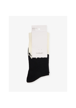 Womens Varley Stellar Colour-Block Cotton-Blend Socks
