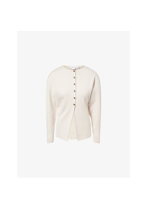 Womens Good American Exaggerated-Sleeve Ribbed Woven Cardigan