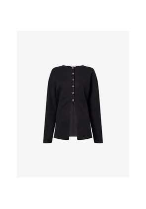 Womens Good American Cinched Long-Sleeves Knitted Cardigan