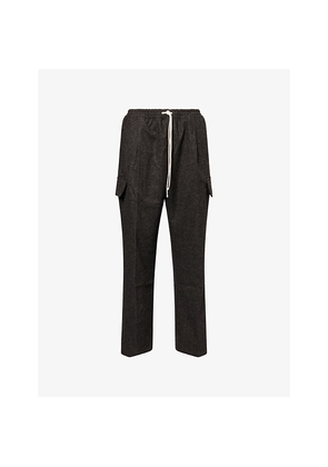 Mens The Couture Club Herringbone Wide-Leg Woven Trousers