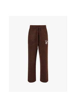 Mens The Couture Club Chainstitch Embroidery Barrel-Leg Knitted Jogging Bottoms