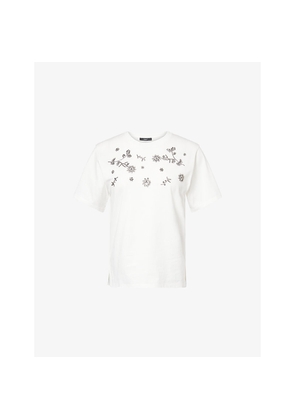 Womens Weekend Max Mara Agile Embellished Cotton-Jersey T-Shirt