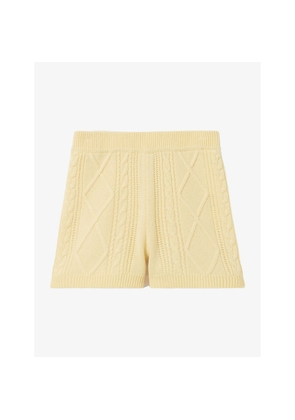 Womens Claudie Pierlot Jacquard Cable-Knit Wool and Cashmere-Blend Shorts