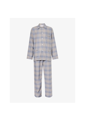 Mens Derek Rose Kelburn Check-Print Brushed-Cotton Pyjama Set
