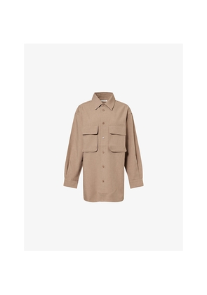 Womens The Frankie Shop Culver Cargo Woven Shirt