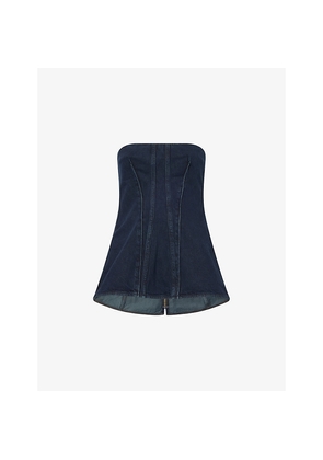 Womens Agolde Lara Corset Denim Top