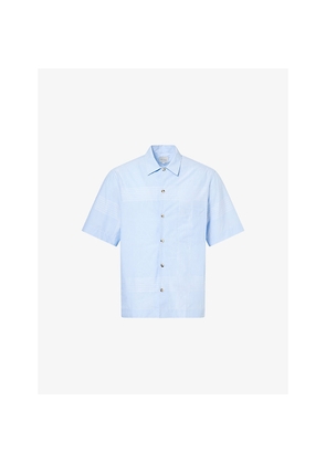 Mens Paul Smith Casual-Fit Short-Sleeves Cotton-Poplin Shirt