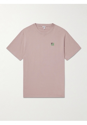 LOEWE - Logo-Embroidered Cotton-Jersey T-Shirt - Men - Pink - XS