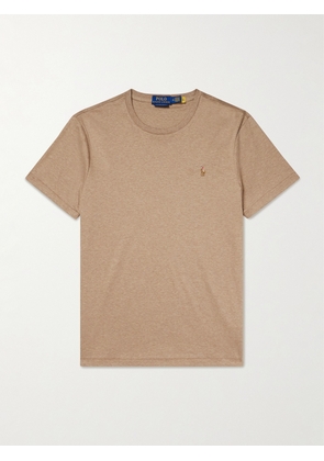 Polo Ralph Lauren - Logo-Embroidered Cotton-Jersey T-Shirt - Men - Brown - XS