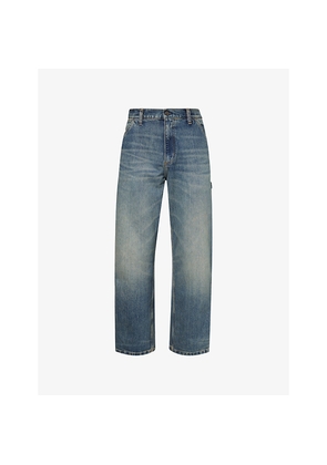 Mens Carhartt WIP Single Knee Straight-Leg Denim Trousers