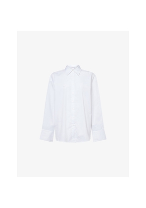 Womens Good American Poplin Oversized Cotton-Blend Shirt