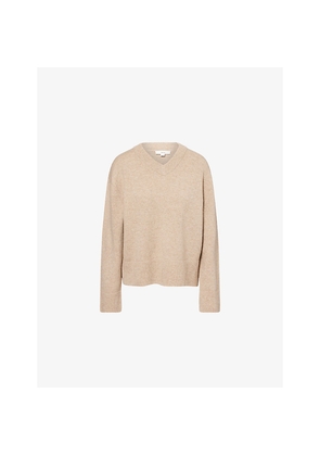 Womens Vince V-Neck Cashmere-Blend Knitted Jumper