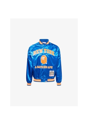 Mens A Bathing Ape Nba Kicks Logo-Embroidered Satin Jacket