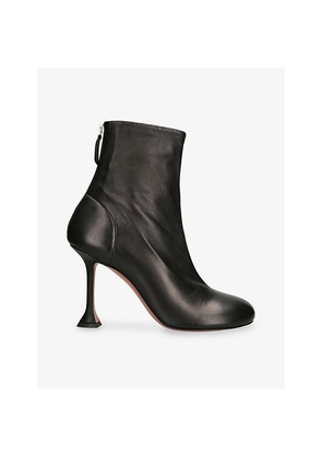 Womens Amina Muaddi Iris 95 Leather Heeled Ankle Boots