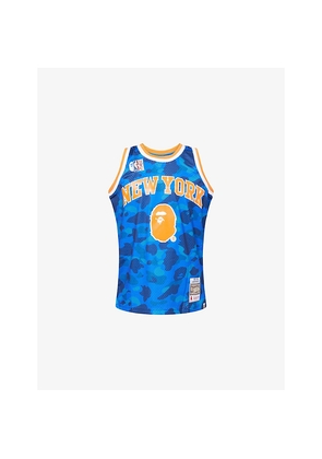 Mens A Bathing Ape Nba Knicks Camouflage-Print Mesh Jersey