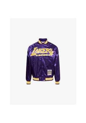 Mens A Bathing Ape Nba Lakers Logo-Embroidered Satin Jacket