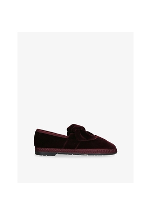 Womens Flabelus Lyra Wine Velvet Slippers