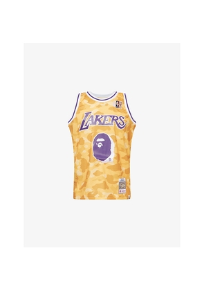Mens A Bathing Ape Nba Lakers Camouflage-Print Mesh Jersey