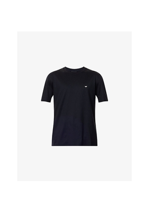 Mens Emporio Armani Logo-Embroidered Short-Sleeves Stretch-Cotton T-Shirt