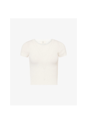 Womens Dissh Clo Baby Ribbed Stretch-Knit T-Shirt