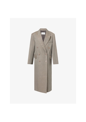 Womens The Frankie Shop Jane Double-Breasted Woven Long Coat