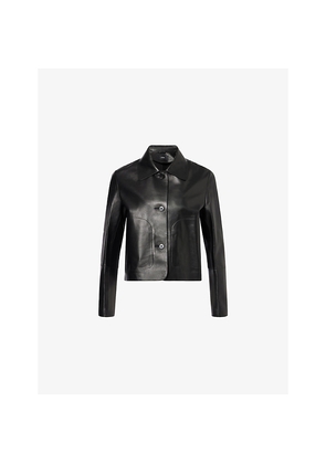 Womens Arma Nos Emy Cropped Leather Jacket