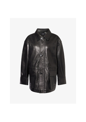 Womens Arma Maeve Relaxed-Fit Leather Jacket