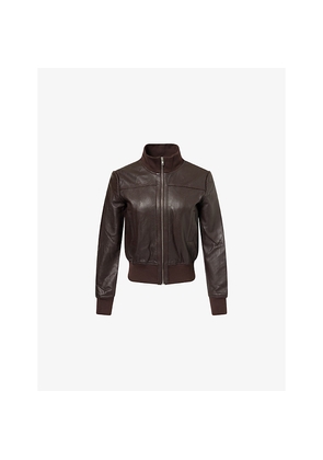 Womens The Frankie Shop Tobias Regular-Fit Leather Jacket